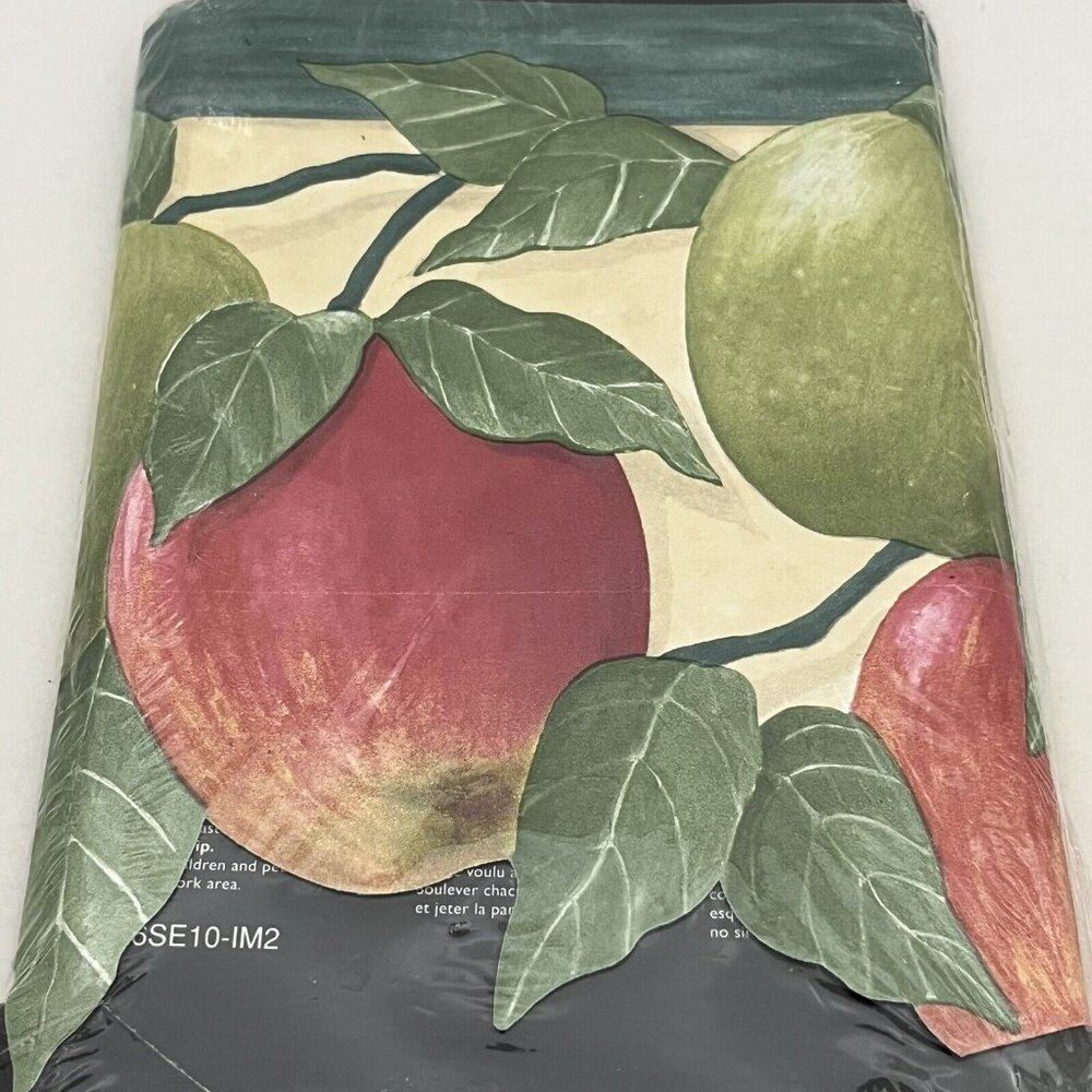 Imperial Wall Paper Border Sculpted Edge Vine Apple Fruit Border 5 Yards - Picture 13 of 16